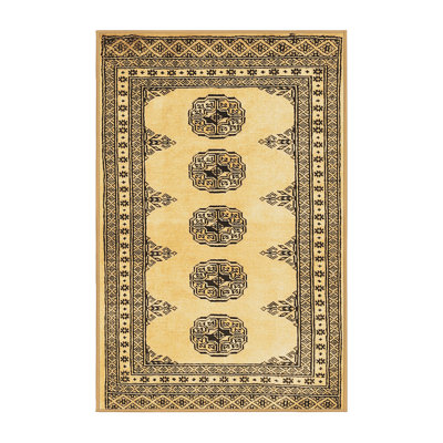 Tapis oriental oriental fabriqué à la machine en brun