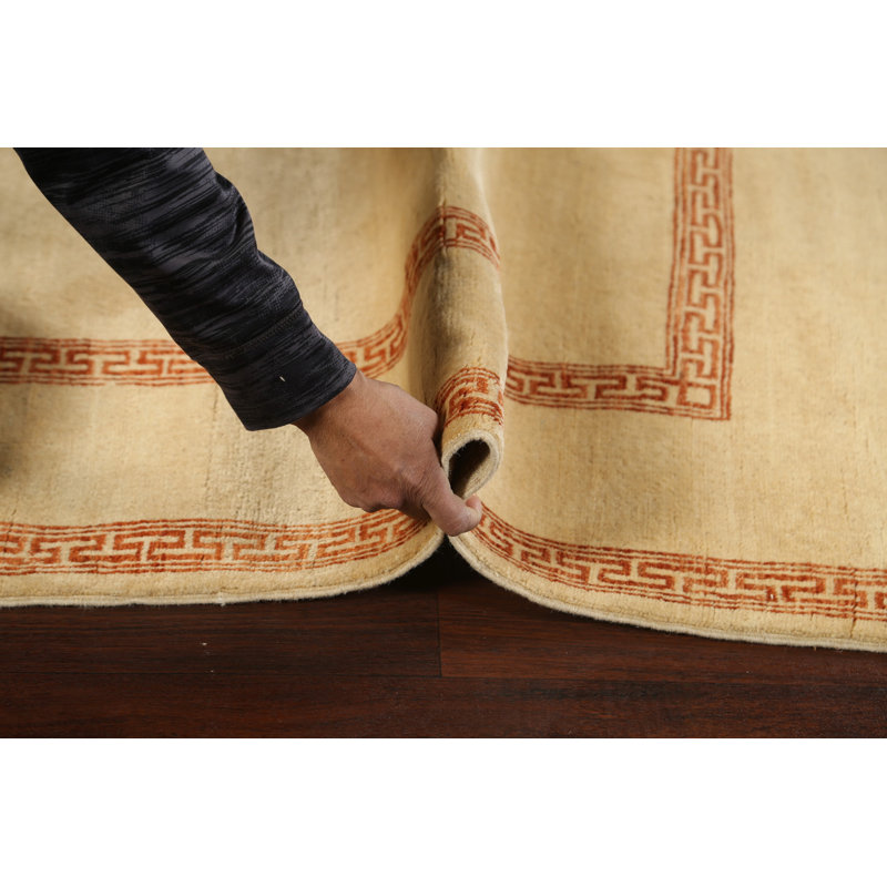 One-of-a-Kind 4'2" X 6' New Age Wool Area Rug in Beige