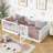 Floor Bed with High Fence Railings and Door, Rubber Wood Safety Guardrails for Compact Rooms-179504692-179504699-179504698