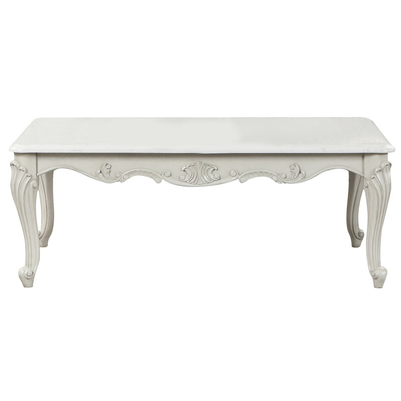 Table basse en bois gris exquis fabriquée à la main pour le salon