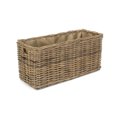Rattan Under Bench Basket with Lining