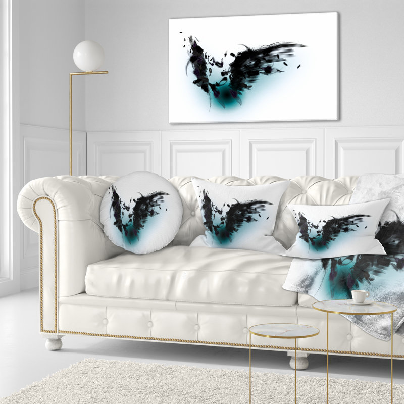 Black Wings - Abstract Printed Throw Pillow