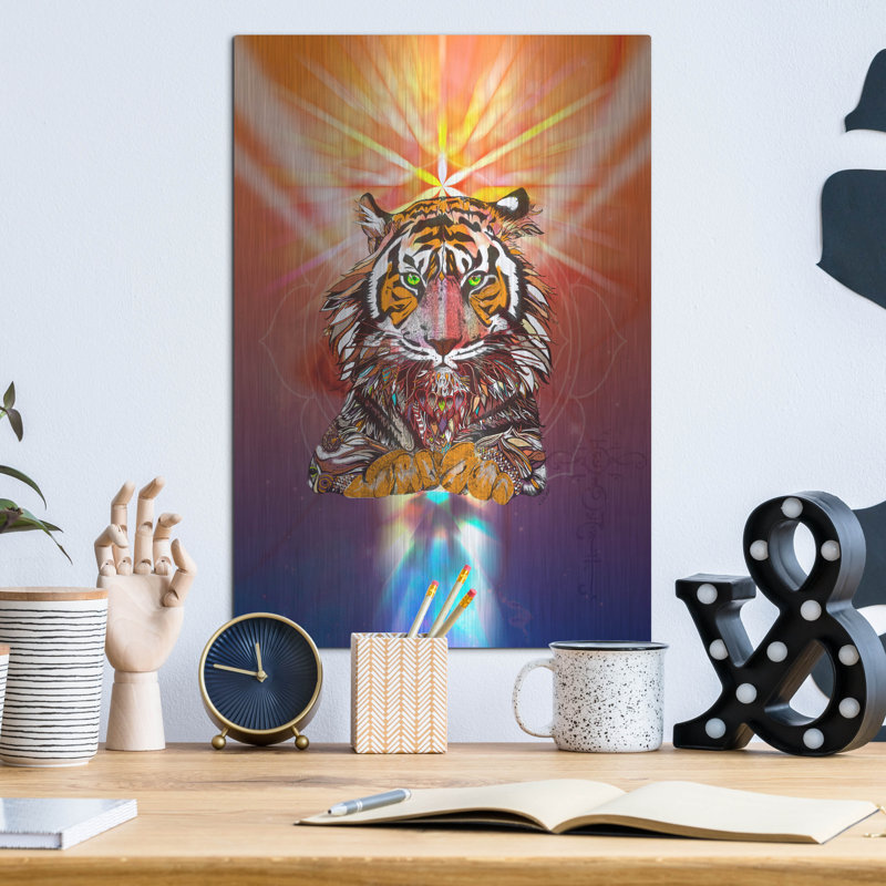 " Cosmic Tiger " by Karin Roberts, 16" H x 12" W