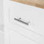 Îlot de cuisine classique avec rangement - 3 tiroirs, 2 tablettes coulissantes, support interne, blanc, bois d'hévéa, P 17 po x l 50 po, tiroirs, tablettes, plateau en bois, fabrication robuste, H 36,82 po-1222070581