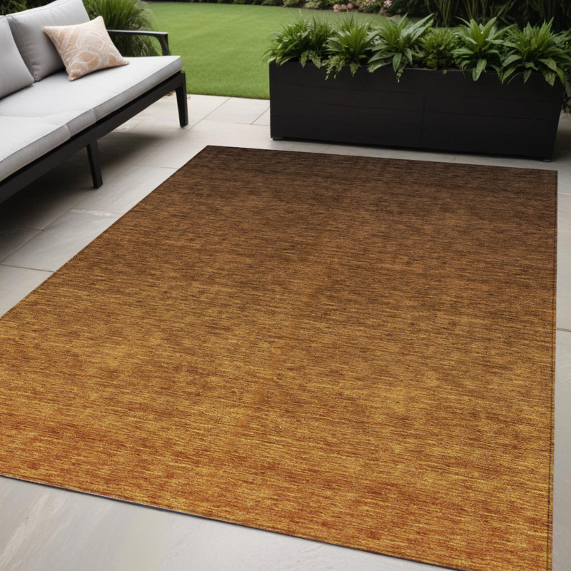 Tapis d'intérieur / extérieur dégradé lavable chocolat et brun 5 pi x 8 pi
