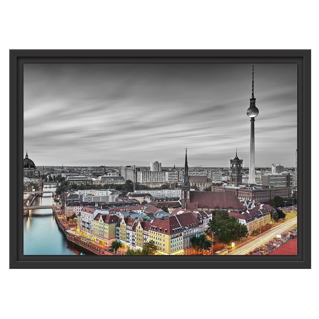 Berlin Stadtpanorama Gerahmter Fotokunstdruck