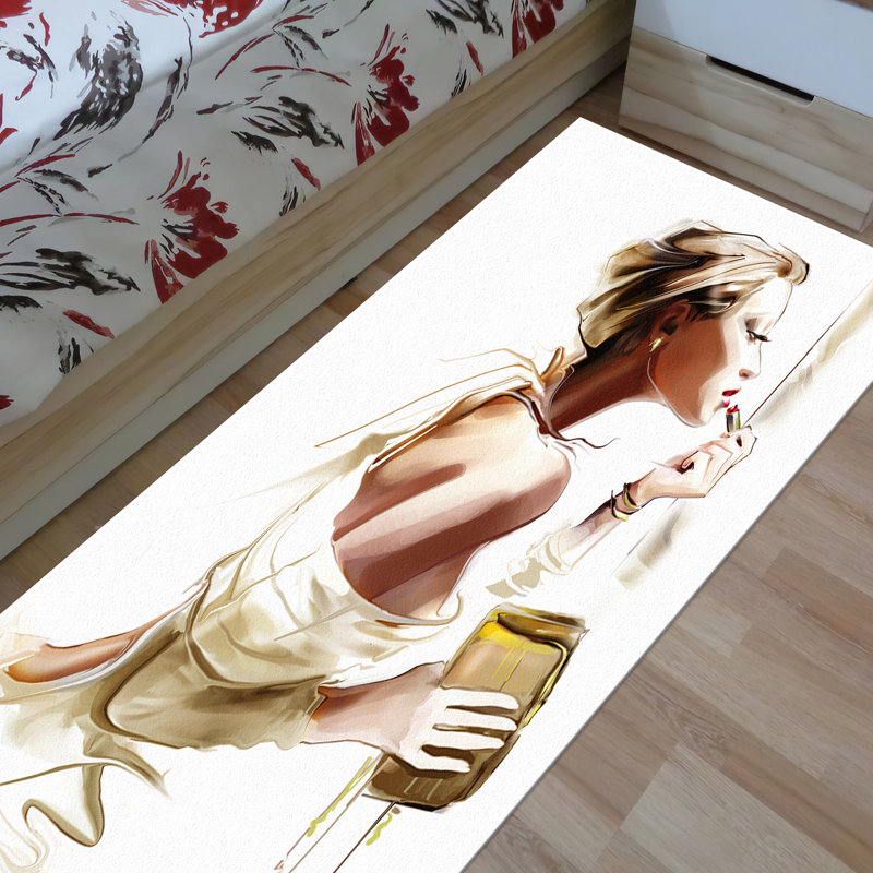 Handcrafted Abstract Floral Design With Pile Soft Printed Rug Ideal for Enhancing the Appeal of Your Living Room or Bedroom