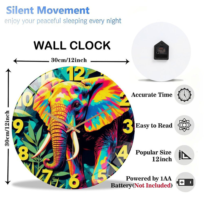 Horloge murale colorée 12 po