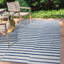 Tapis d'intérieur / extérieur à rayures décalées ivoire / bleu Sukie-756673866