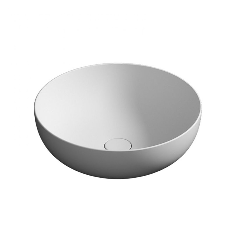 Lavabo vasque de salle de bain blanc mat Pod 45R - POL02, Blanc brillant