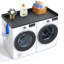3 Panels Washer Dryer Countertop 54"x27" Wooden Washer Dryer Cover Black