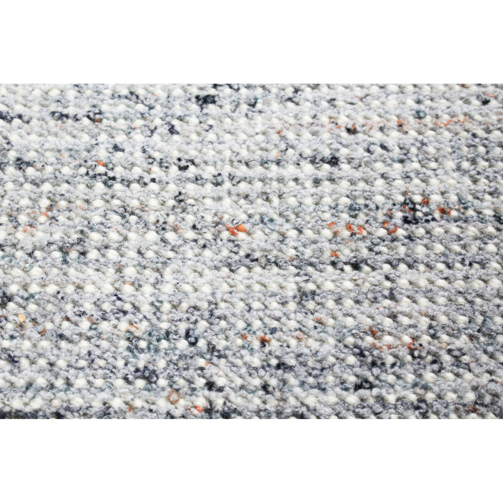 Thebes Handmade Wool Gray Rug, Rectangle 3'6" x 5'6"