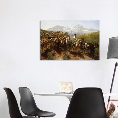 Spanish Muleteers Crossing The Pyrenees, 1857 by Rosa Bonheur - Wrapped Canvas Print