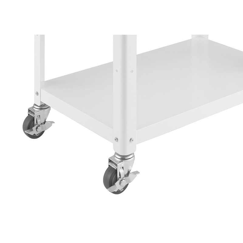 TRINITY 30 in. 3-Tier Metal Utility Cart w/ Wheels, White