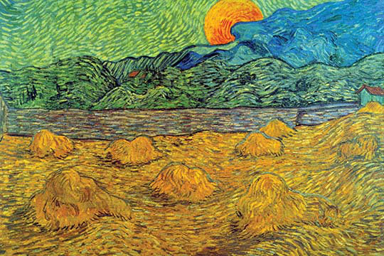 « ascendante moon » par vincent van gogh, reproduction d’art, H 28 po x l 42 po x P 1,5 po
