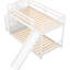 Lit simple superposé simple en blanc avec fonction convertible - Construction compacte compacte en bois et comprend un escalier coulissant amusant pour l'accès requis et des tablettes de rangement robustes-769435727