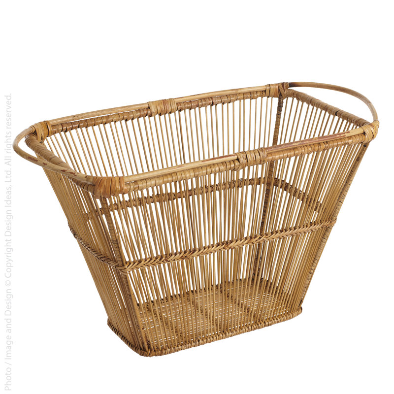 Natural Bamboo and Rattan Handwoven Storage Basket