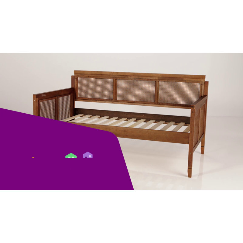 Walnut Brown Twin Upholstered Daybed with Trundle