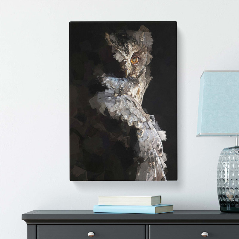 Owl In Abstract - Wrapped Canvas, 91cm H x 60cm W x 3cm D