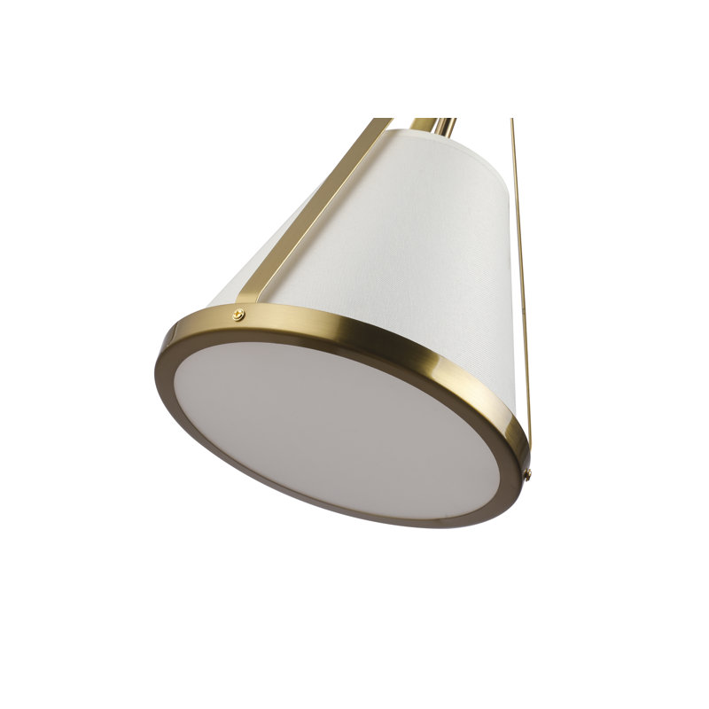 Brass Empire Pendant with Tapered Fabric Shade