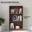 Bibliothèque autoportante à 3 tablettes en bois réglables pour bureau à domicile, 3 couches-122821707