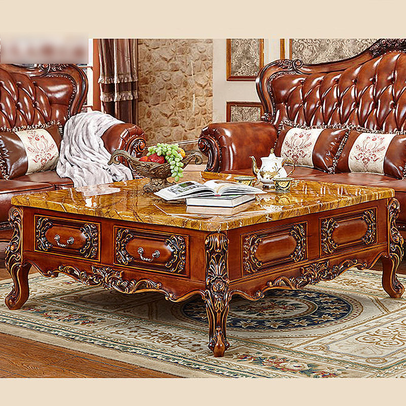 Table basse European Vintage, H 20,87 po x L 59,06 po x l 59,06 po