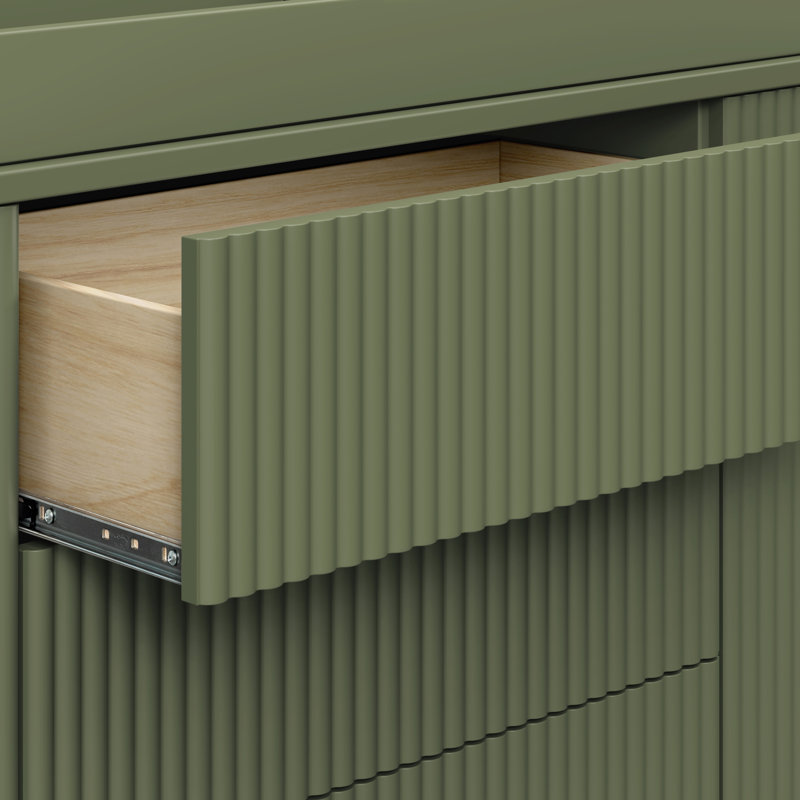 Pogo Tambour Assembled Dresser, Olive