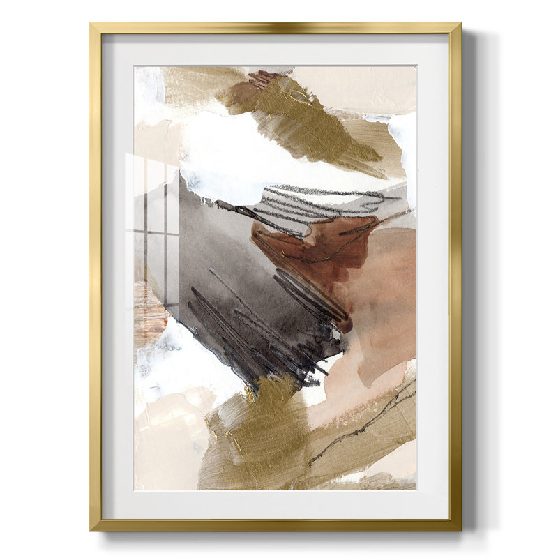 Antique Gold III, Gold Framed Paper, White
