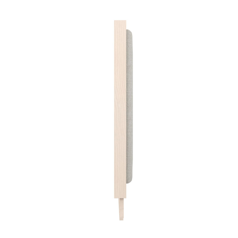  Upholstered Wood Headboard with Canvas Fabric Panel, Modern Minimalist, Light Oak, Beige