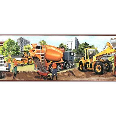 Bordure de papier peint L 15 pi x l 8 po Tryon Kids Construction Site