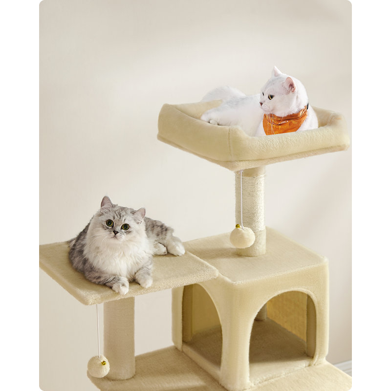 Maison pour chat 56 "à plusieurs niveaux, Beige
