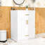 Meuble-lavabo moderne et compact avec lavabo intégré et grand rangement pour les petits espaces-1020637106