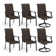 Alyah 6 - Person Metal Patio Dining Set with Extendable Rectangular Table