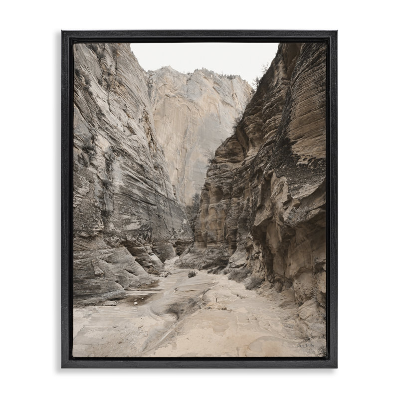 «Looming Sandy Cliff», art mural encadré par Lori Deiter, Cadre flottant noir de jais, H 21 po x l 17 po