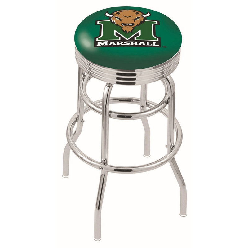 NCAA Bar & Counter Stool, Marshall Thundering Herd, Counter Stool (25" Seat Height)