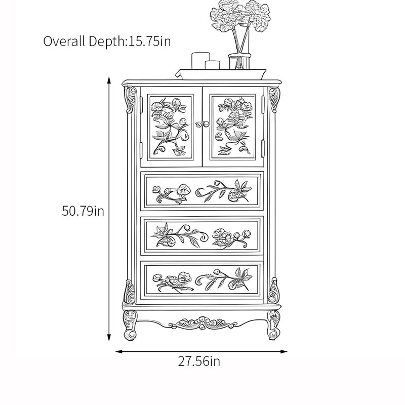 Spacious Storage Cabinet with Artistic Designs