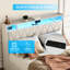 Métal blanc, cadre de grand lit plateforme, tête de lit ergonomique, fonctionnement silencieux, cadre de rangement en métal avec revêtement en similicuir, DEL et pour la détente dans la chambre à coucher-1201141272-1201141275