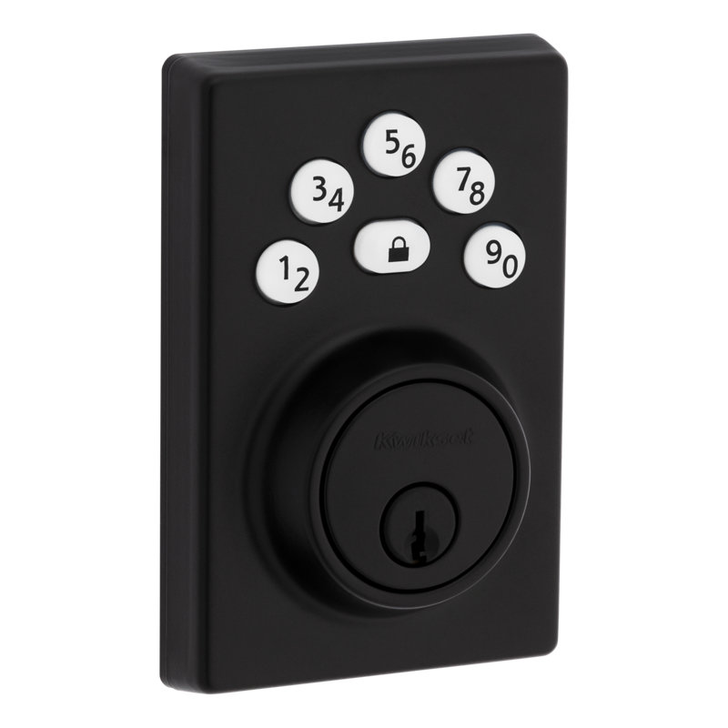 Powerbolt Single Cylinder Electronic Deadbolt, Matte Black