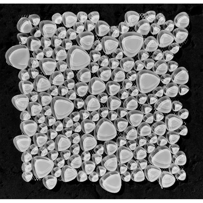12 x 12 galets super blanc brillant
