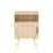 Modern Style Rattan Nightstand - Spacious Storage With Solid Wood Legs For Bedroom, Dorm, And Small Spaces - Oak