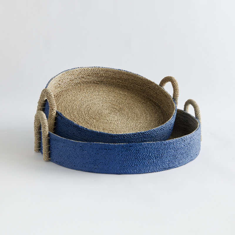 Tiana Seagrass Short Oval Baskets, Round