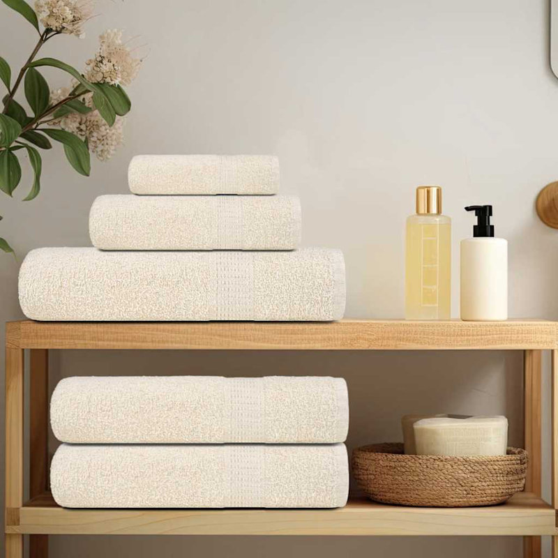 Towel Set 360 Gsm 100% Cotton, Cream, 8 Piece Towel Set