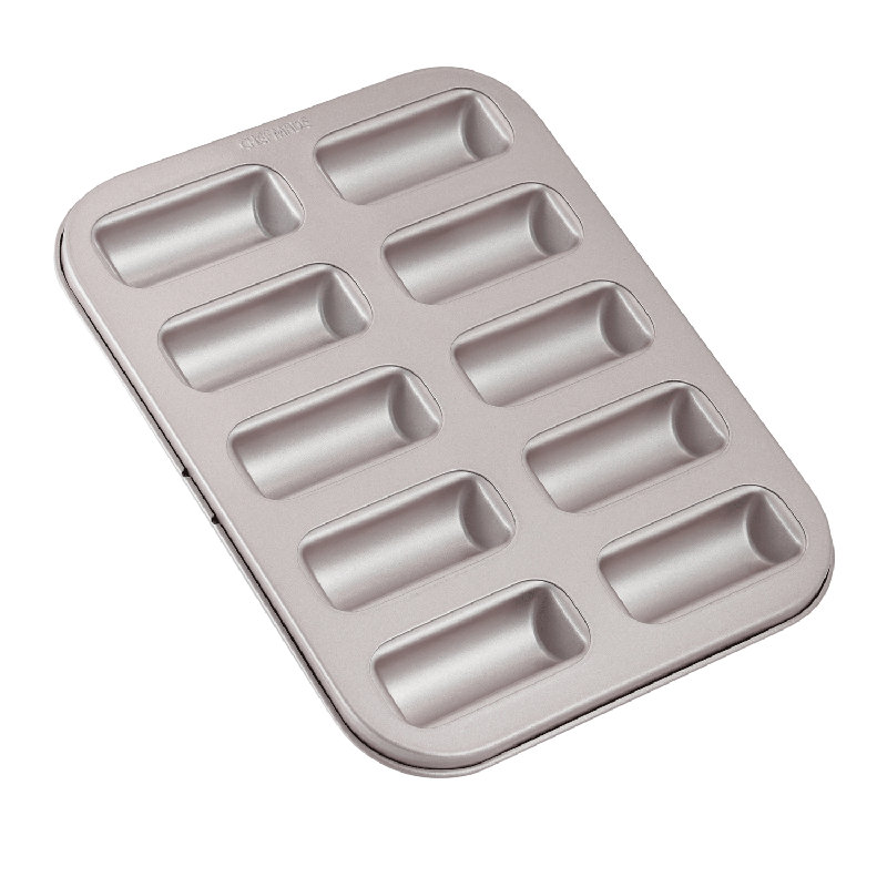 Moule à gâteaux, moule à muffins rectangulaire à 10 cavités Biscuits pour la cuisson au four (champagne or)