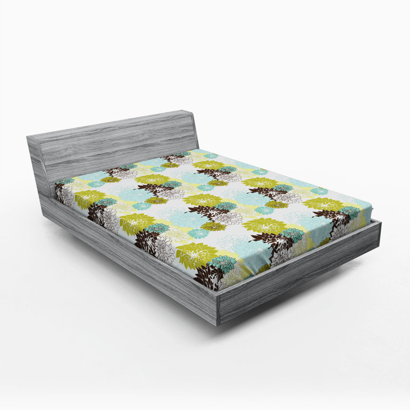 Microfiber Floral Fitted Sheet, Twin XL Fitted Sheet, Floral Nature