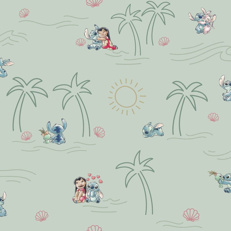 Disney Lilo and Stitch Wallpaper Roll Girls Beach Love Kids Bedroom