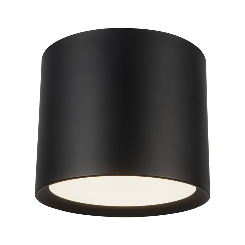 Uma 12-in Black dimmable LED Semi-Flush Mount, Matte Black
