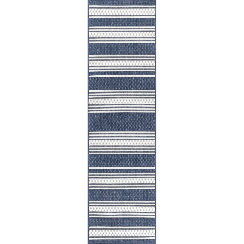  Tapis rayé intérieur / extérieur Romy, Tapis de couloir 2 pi x 8 pi