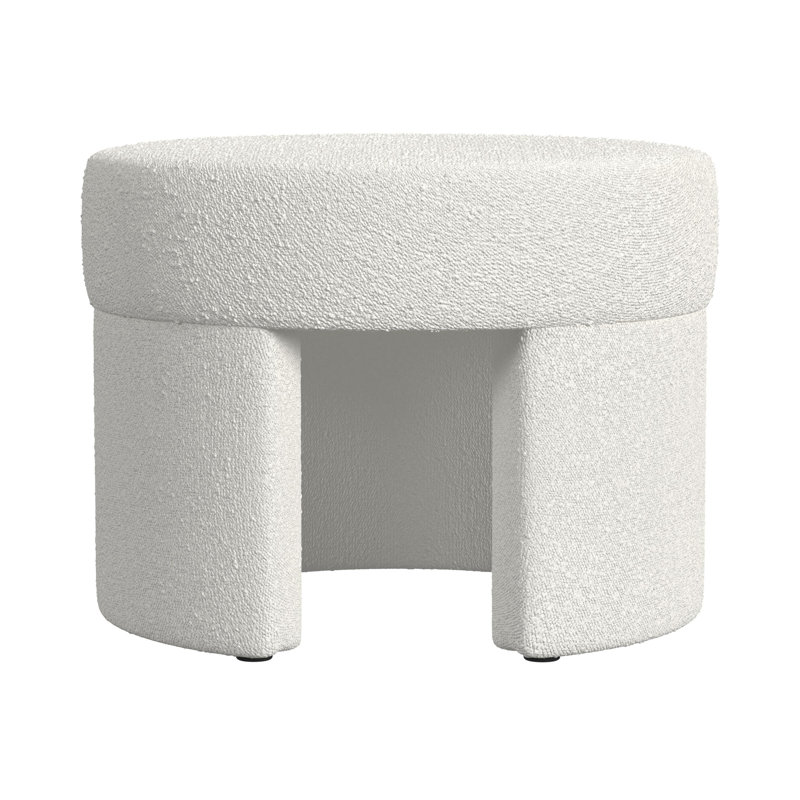 Jaymani Upholstered Ottoman, Cream Boucle
