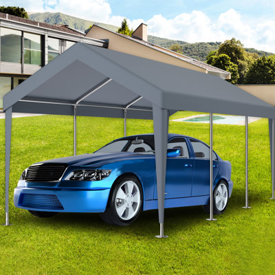 10X20ft Garage Canopy Substitute Awning, Waterproof And With 72 Elastic Buckles. Grey Polypropylene For Carport Shelter. Effortless Installation Compact Storage Choice Shelter Tarp Cover, Protected
