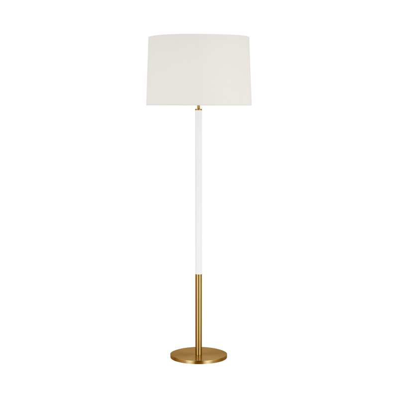 Vilnius Emilia 62" Floor Lamp, Burnished Brass with Gloss White